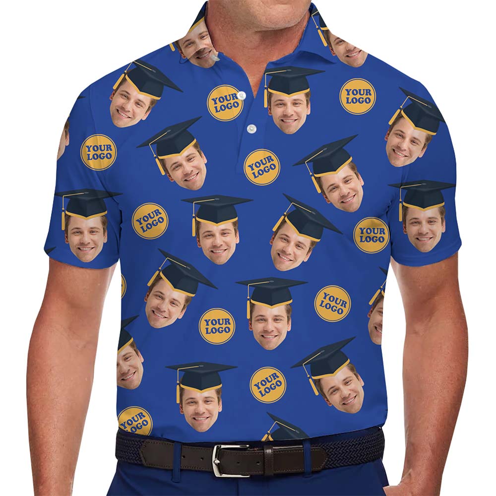 Graduation Spotlight Custom Face And Logo Polo Shirt - variant image 1