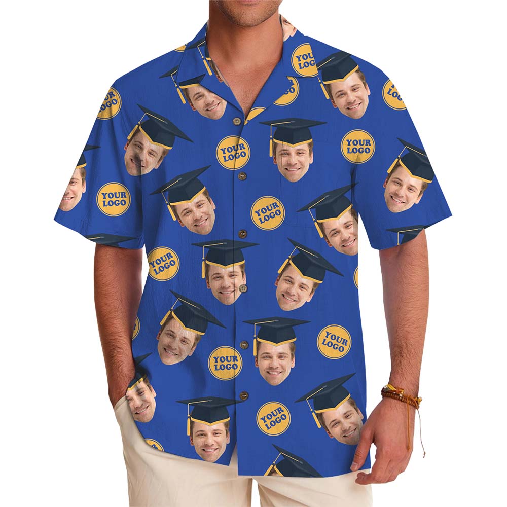 Custom Logo And Face Graduation Hawaiian Shirt With Preview - variant image 1