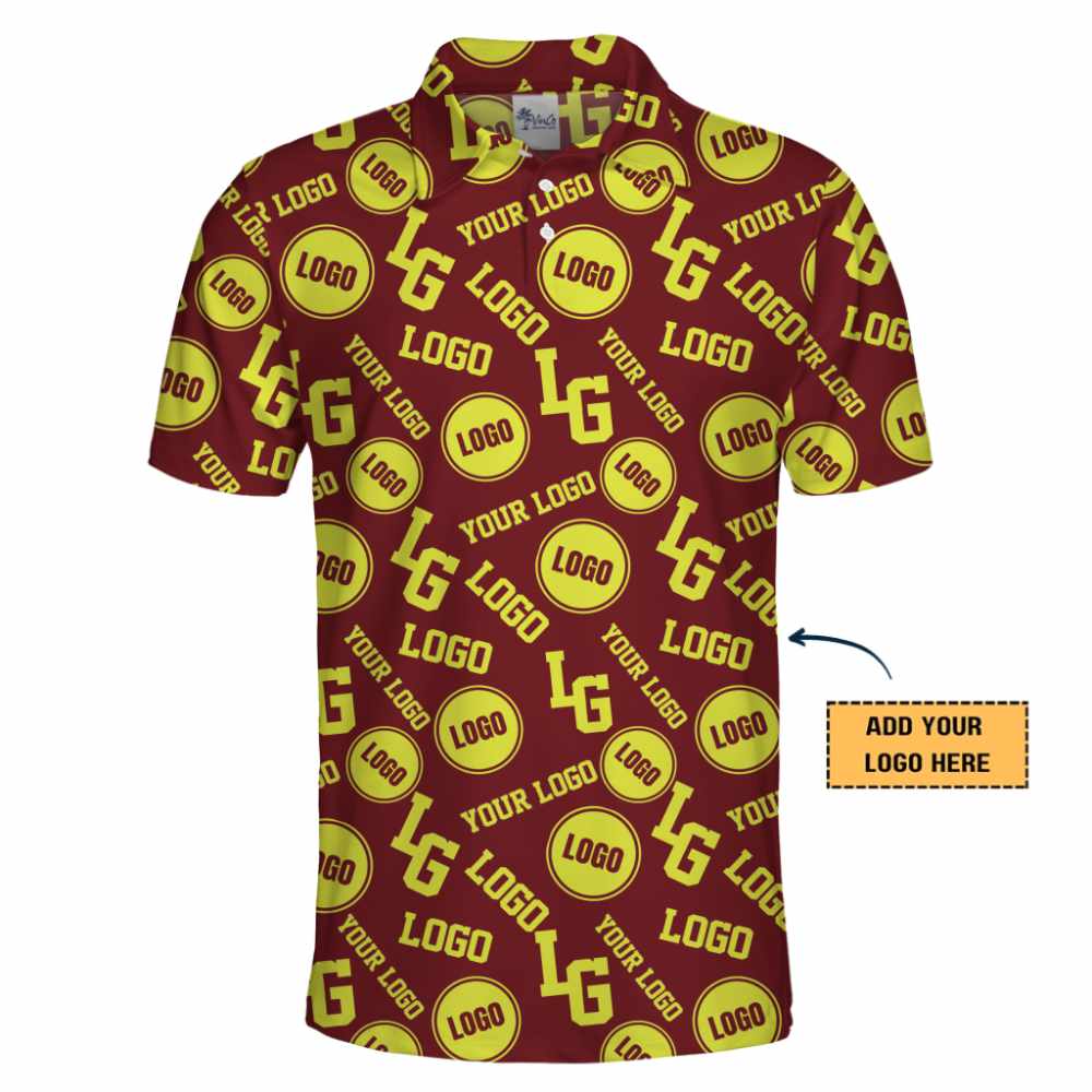 Personalized Polo Shirt With All Over Print Company Logo