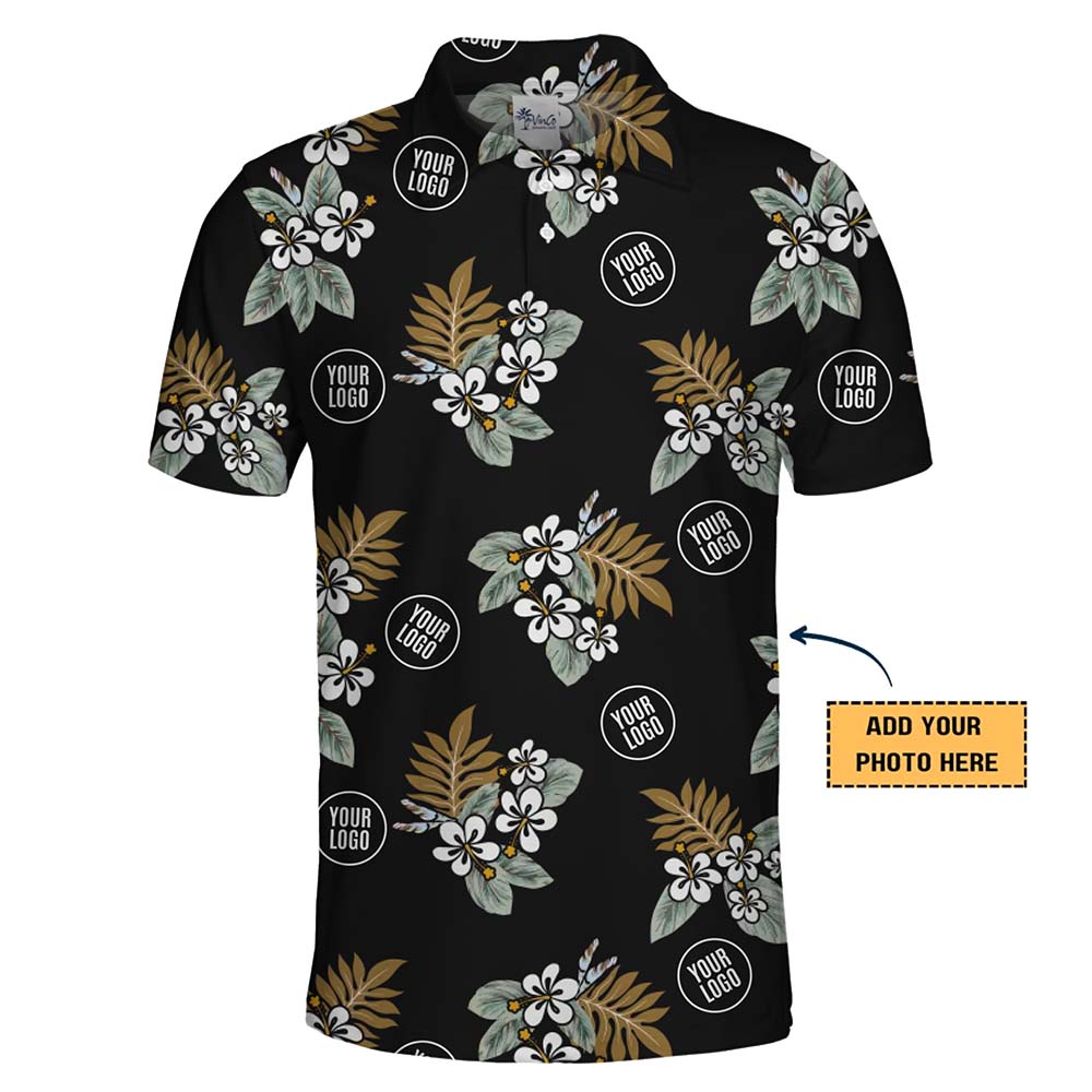 Custom Logo Island Bloom Collared Shirt With Live Preview