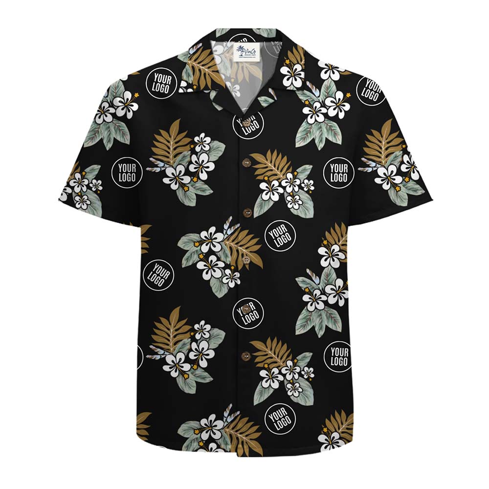 Custom Logo Tropical Floral Hawaiian Shirt