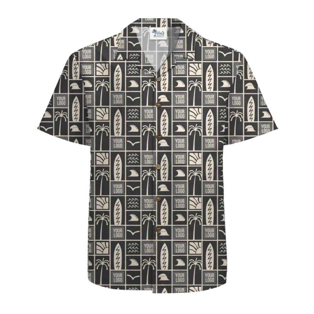 Stylish Beach Print Hawaiian Shirt with Custom Branding