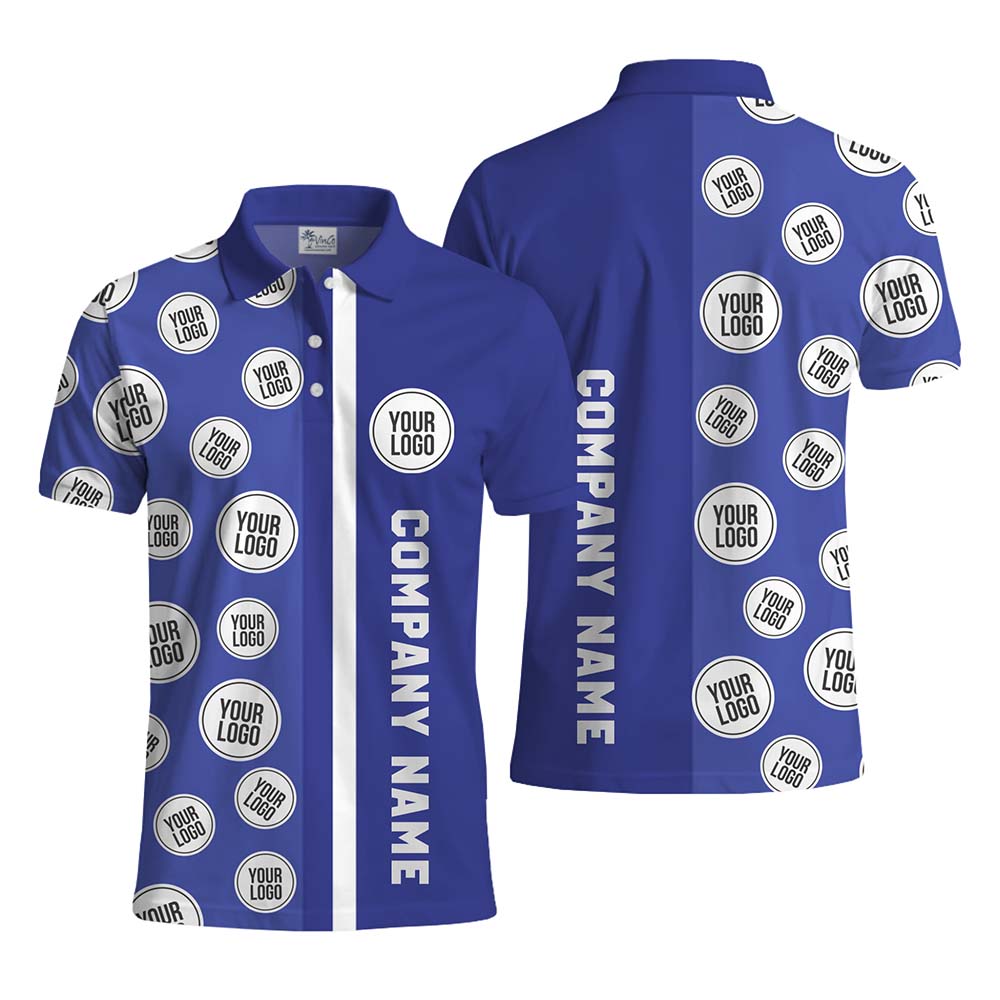Custom Logo Print Polo Shirt with Side Text Design