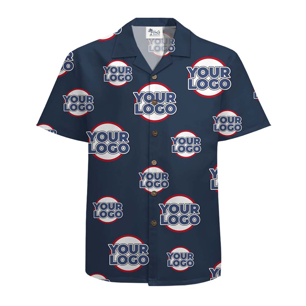 Big Logo All Over Custom Hawaiian Shirt With Live Preview