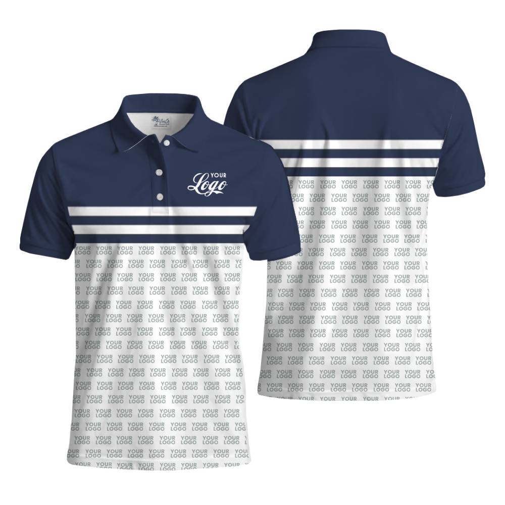 Custom Classic Polo with All-Over Logo Print Design