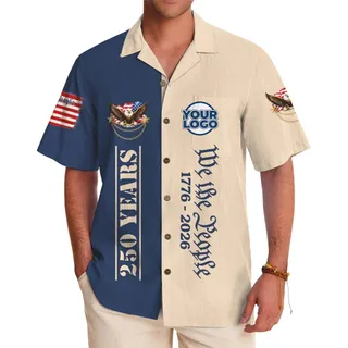 Vintage 250th America Custom Logo Hawaiian Shirt