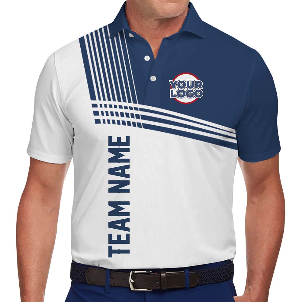 Impact Stripe Custom Logo Polo Shirt With Preview - variant image 1