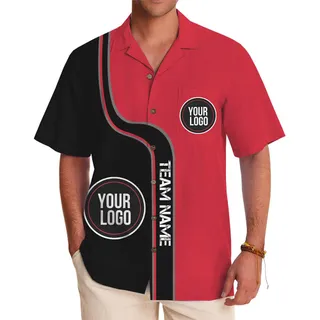 Flow Custom Logo And Text Button Up Shirt With Preview