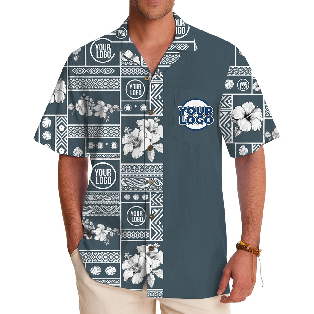 Hibiscus Floral Hawaiian Shirt With Custom Logo - variant image 1