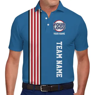 Patriotic Custom Polo Shirt With Logo And Name