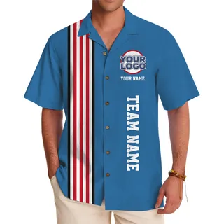 [Live Preview] Patriotic Custom Hawaiian Shirt With Logo And Name