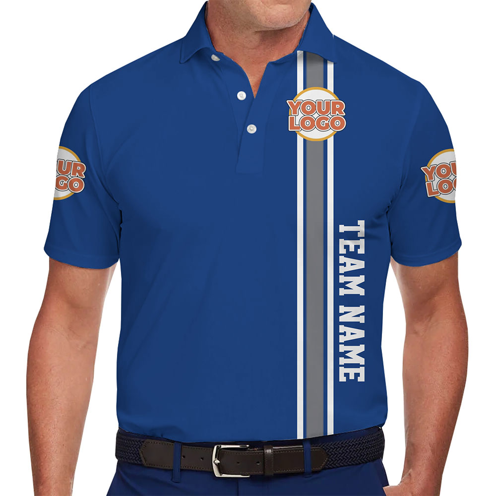 Team Spirit Polo Shirt with Custom Logo and Vertical Text - variant image 1