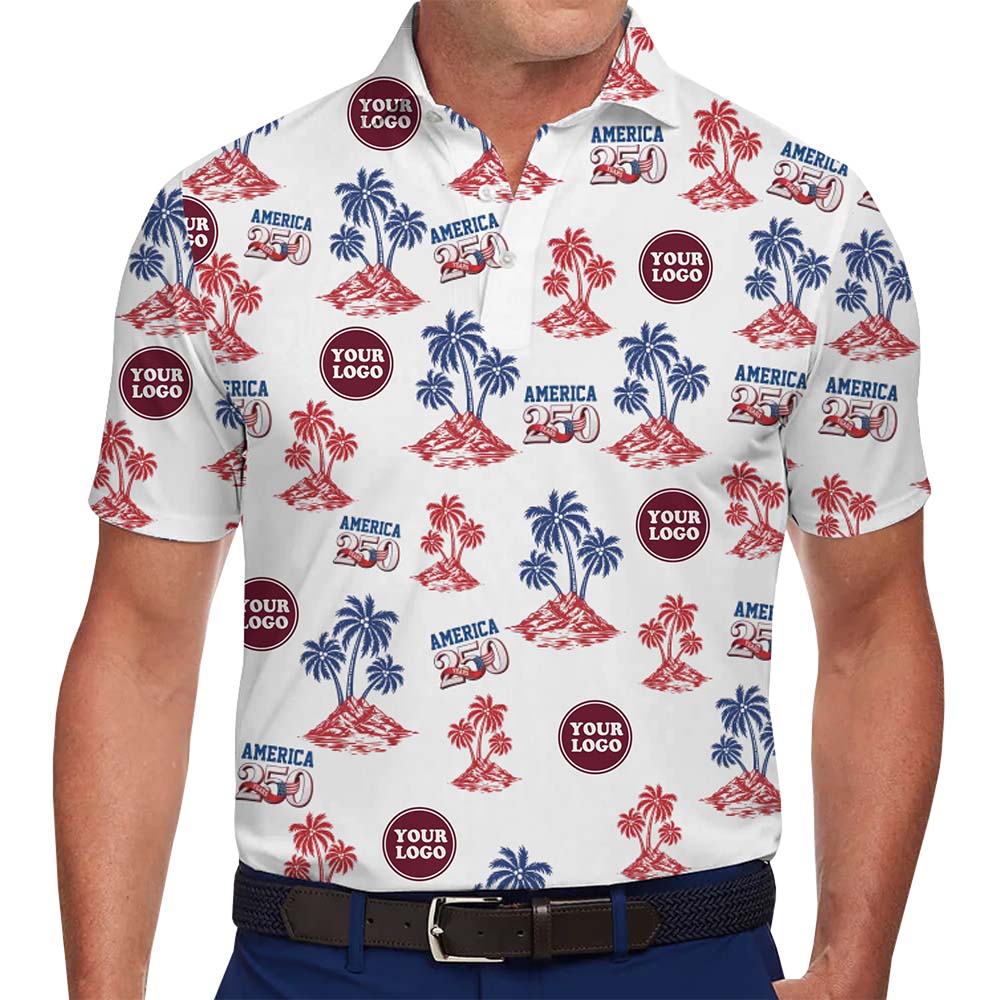USA Pride Palm Tree Personalized Polo Shirt - variant image 1