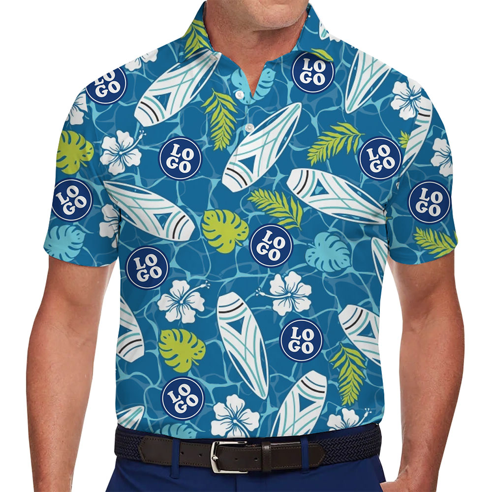 Eye-Catching Custom Surf Style Polo Shirt with Logo - variant image 1
