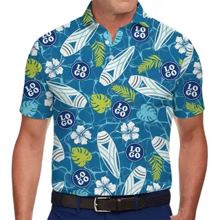 Eye-Catching Custom Surf Style Polo Shirt with Logo