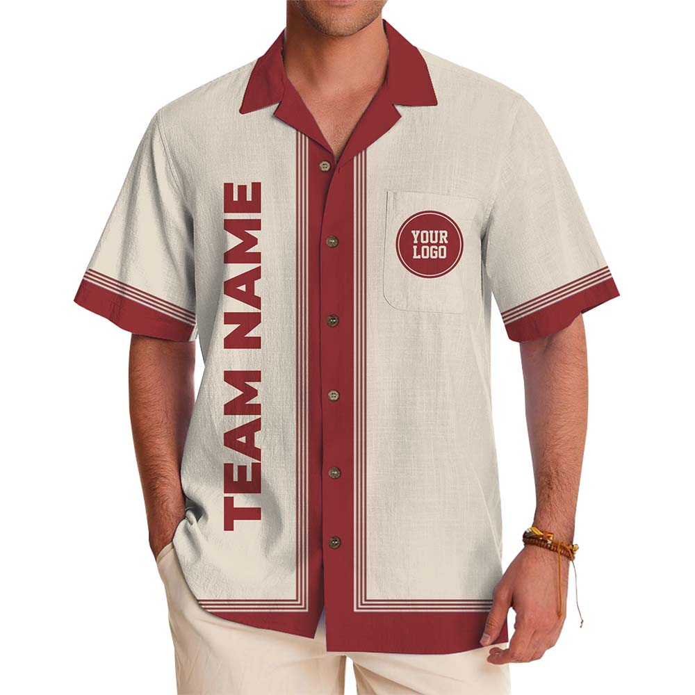 Vintage Inspired Custom Text And Logo Hawaiian Shirt - variant image 1