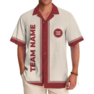 Vintage Inspired Custom Text And Logo Hawaiian Shirt