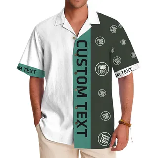 Minimalist Custom Text and Logo Shirt with Trendy Split Design