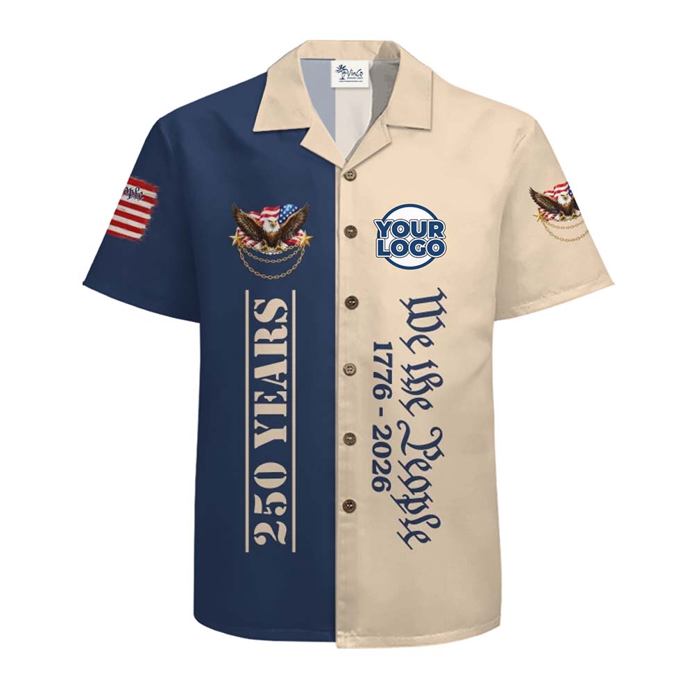 Vintage 250th America Custom Logo Hawaiian Shirt