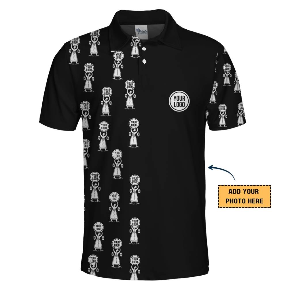 Custom Trophy Print Polo Shirt with Logo Personalization