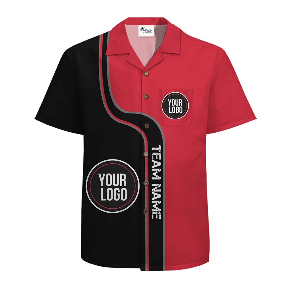 Flow Custom Logo And Text Button Up Shirt With Preview