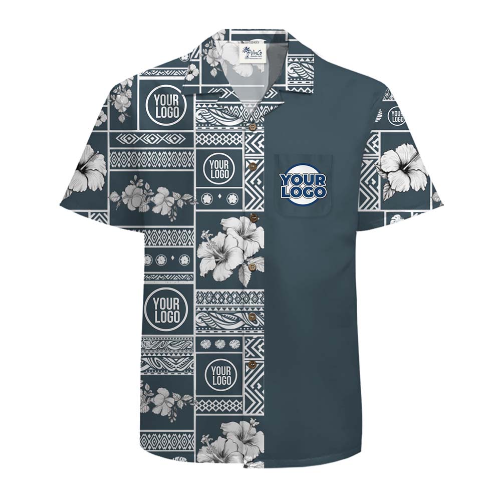 Hibiscus Floral Hawaiian Shirt With Custom Logo