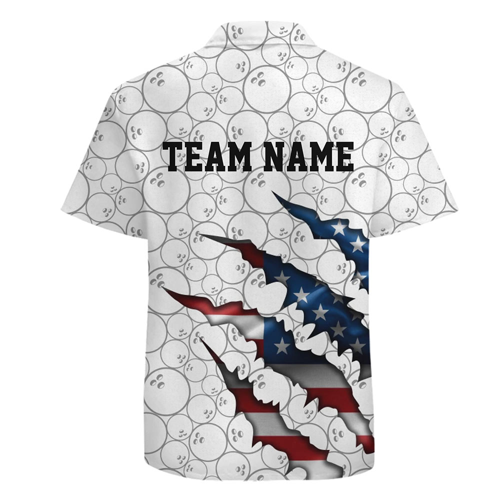 Custom Name Patriotic Bowling Hawaiian Shirt