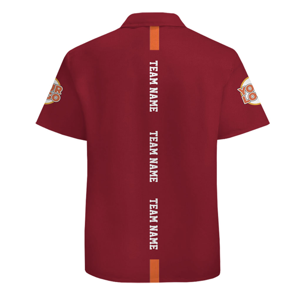 Custom Logo Hawaiian Shirt with Bold Stripe and Team Name