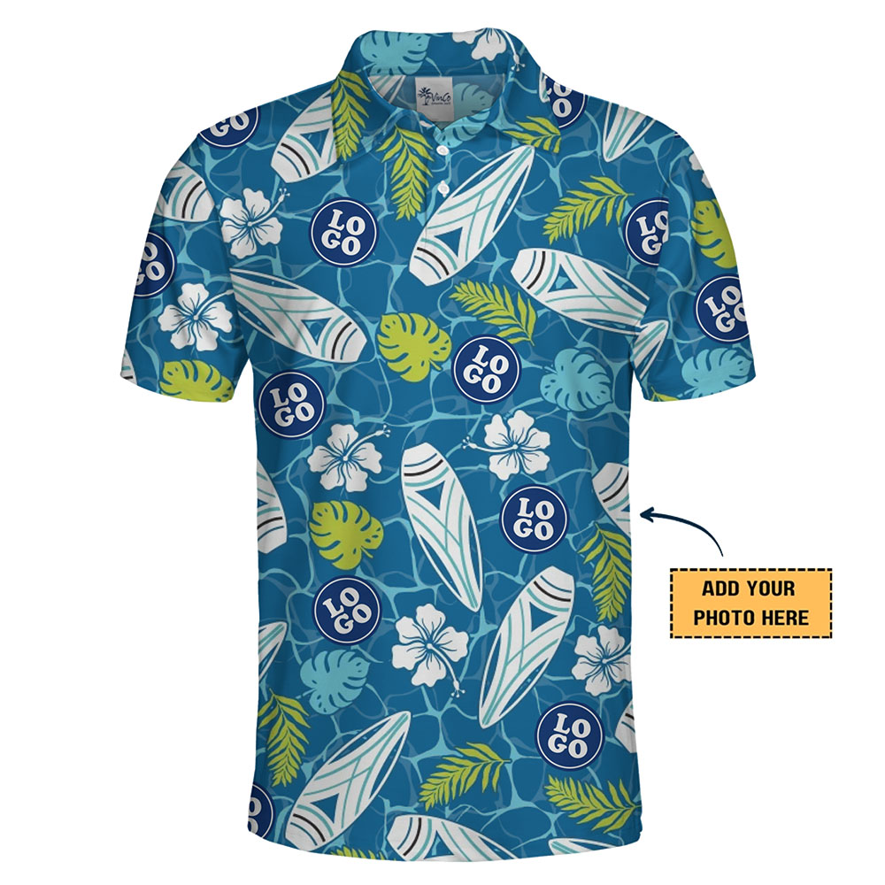 Eye-Catching Custom Surf Style Polo Shirt with Logo