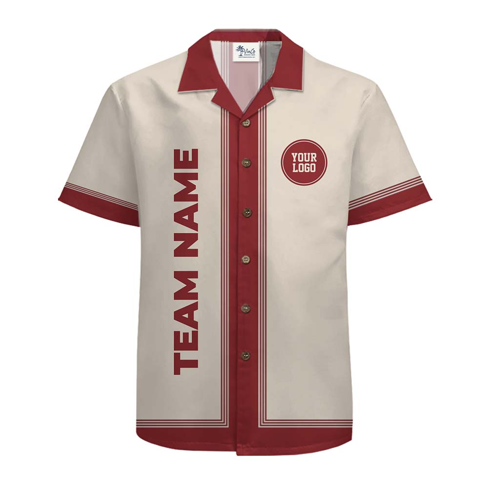 Vintage Inspired Custom Text And Logo Hawaiian Shirt