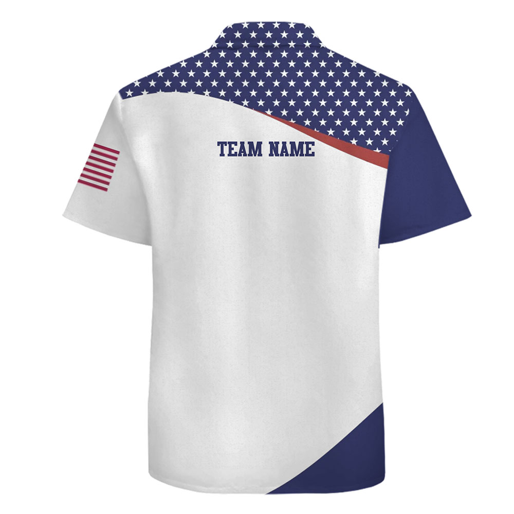 Custom American Flag Hawaiian Shirt with Logo For Team