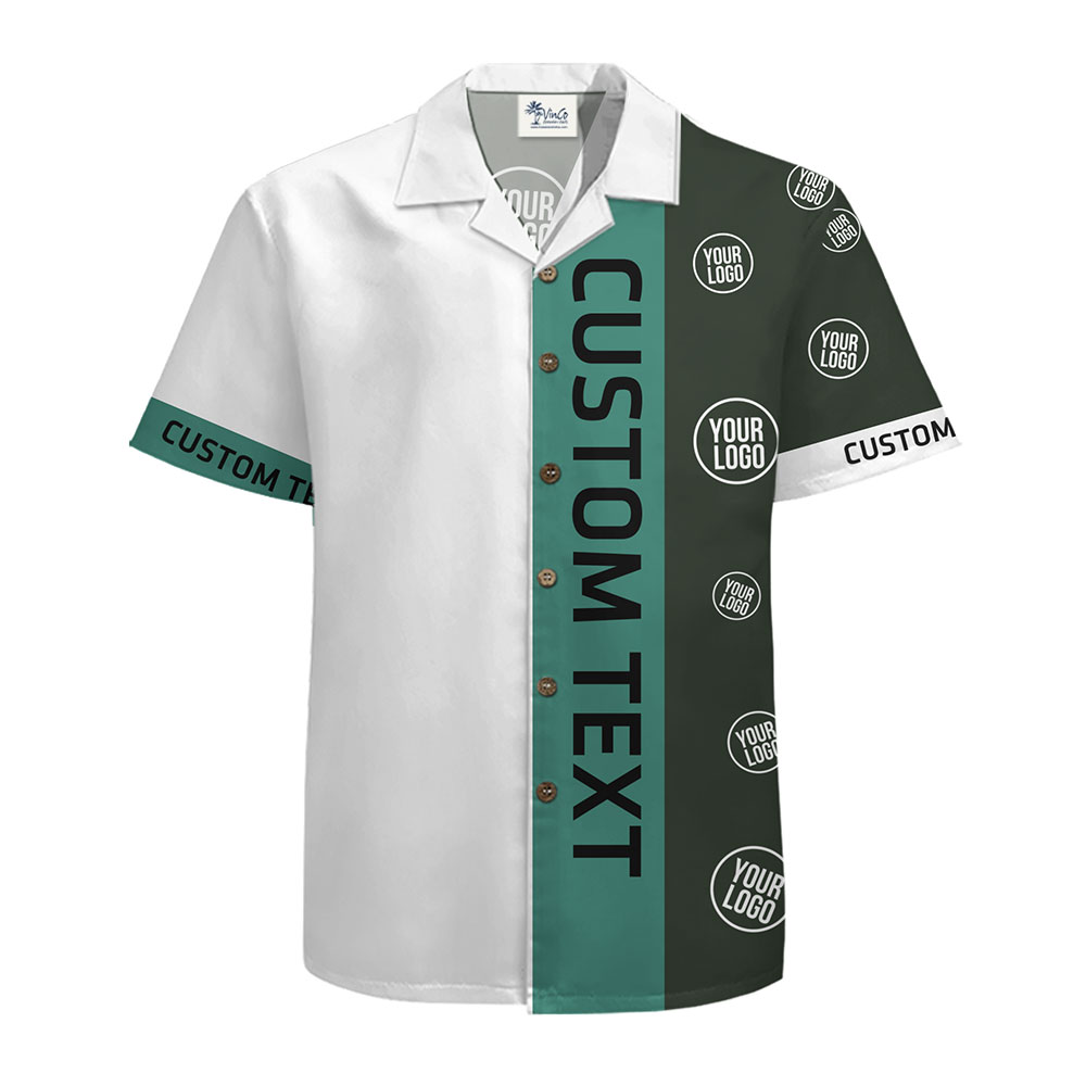 Minimalist Custom Text and Logo Shirt with Trendy Split Design