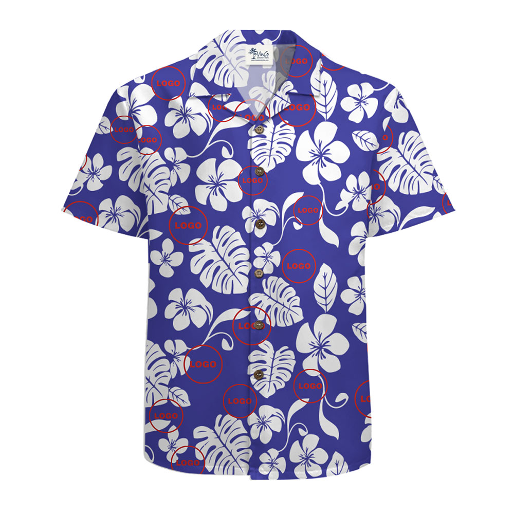 Stylish Custom Floral Button-Up Shirt with Logo Placement