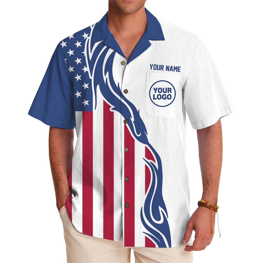 Independence Day Custom Logo And Name Hawaiian Shirt - variant image 1