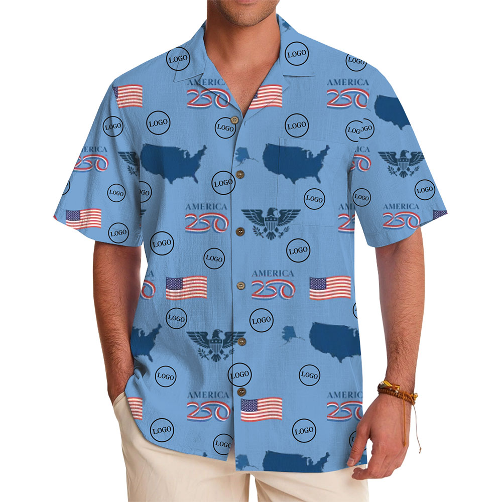 America 250-Themed Button-Up Shirt with Custom Branding Options - variant image 1