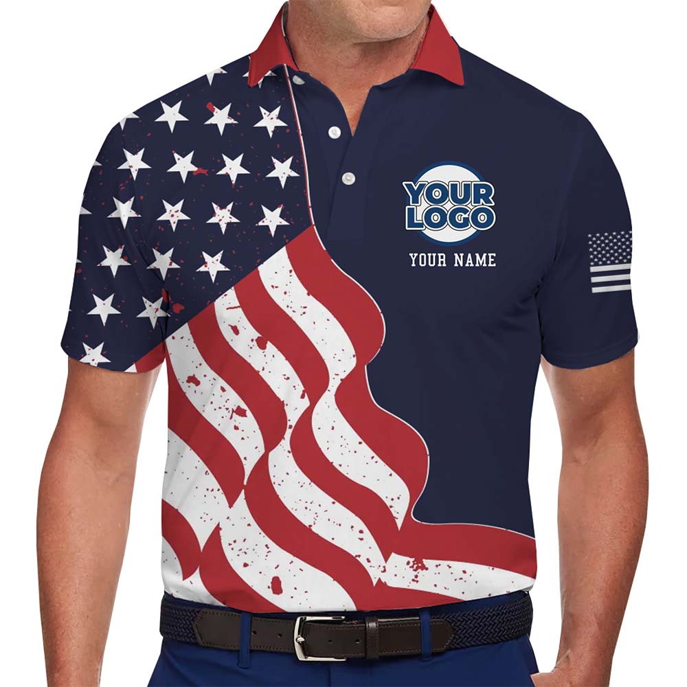 USA Celebration Custom Name And Logo Polo Shirt - variant image 1