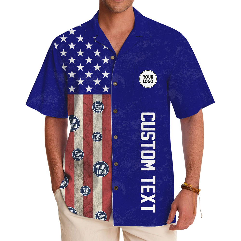 Patriotic Custom Shirt with USA Flag Design and Branding Options - variant image 1
