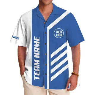 Elite Stripe Custom Name And Logo Hawaiian Shirt