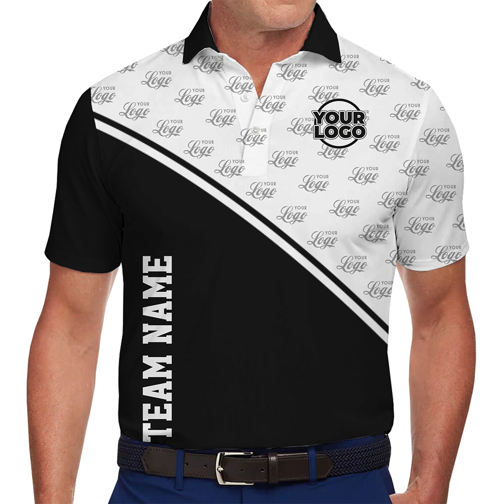 Premium Polo Shirt with Repeated Logo Print and Team Name - variant image 1