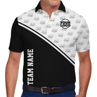 Premium Polo Shirt with Repeated Logo Print and Team Name