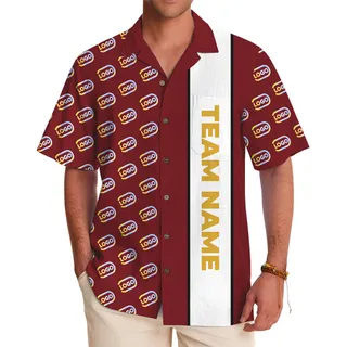 Logo Custom Hawaiian Shirt with Team Name Live Preview
