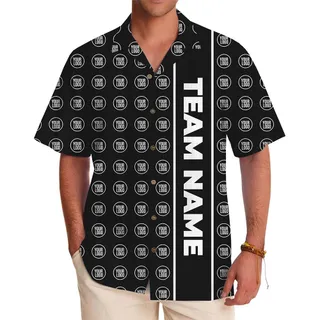 Signature Stripe Custom Logo Team Hawaiian Shirt