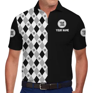 Custom Argyle Logo Polo Shirt with Name