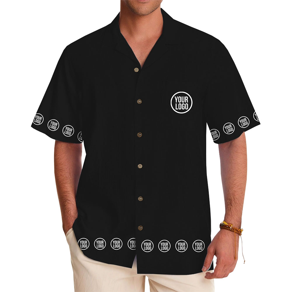 Minimalist Black Custom Shirt with Custom Printed Logos - variant image 1