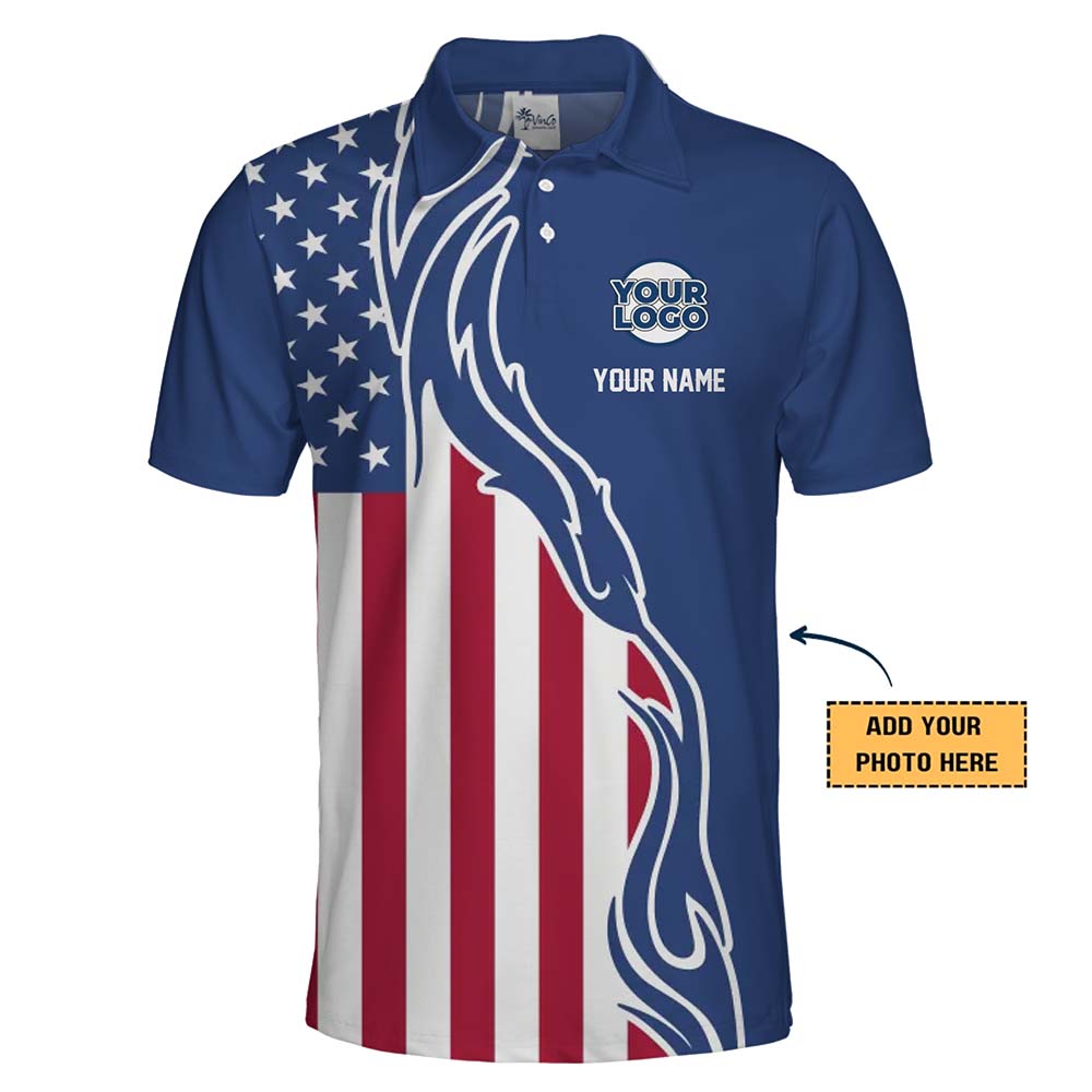 USA Pride Custom Logo and Name Polo Shirt