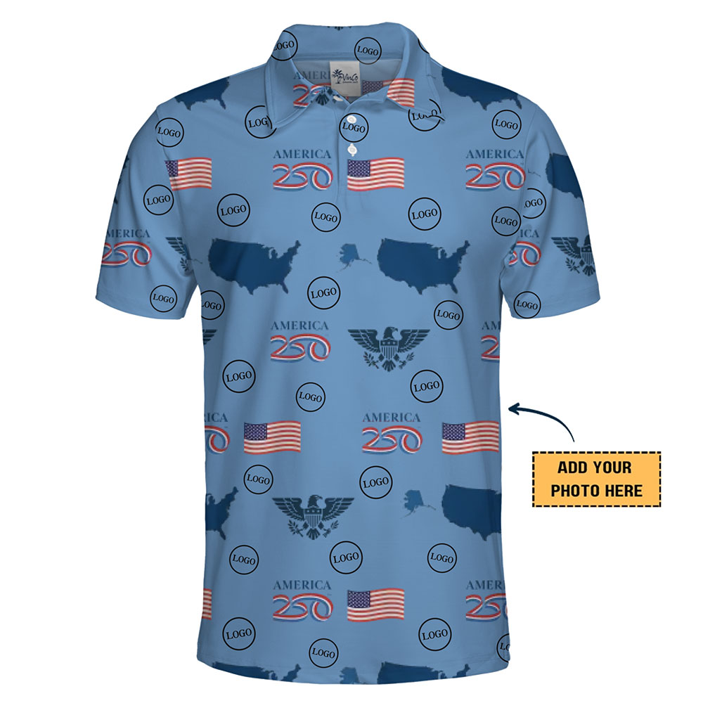 Elegant America 250 Polo Shirt with Personalized Logo Options