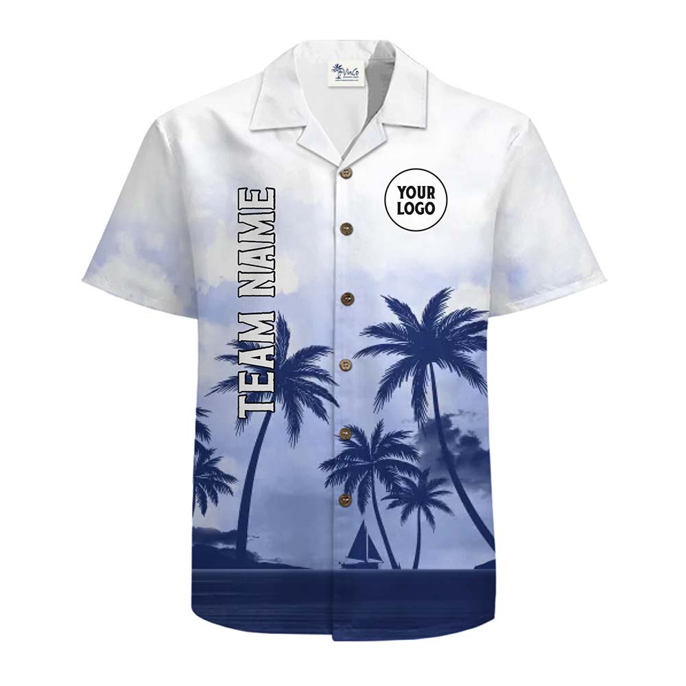 Signature Palm Custom Logo And Name Hawaiian Shirt