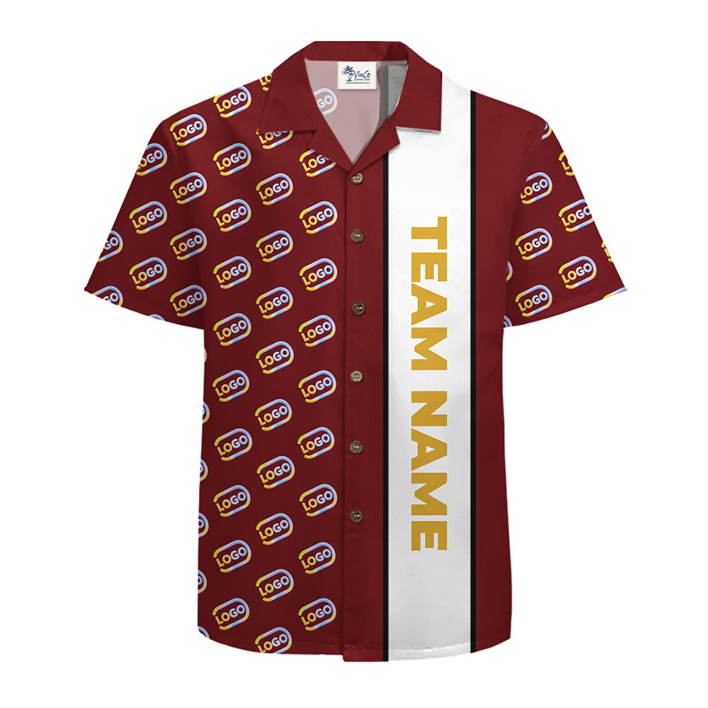 Logo Custom Hawaiian Shirt with Team Name Live Preview