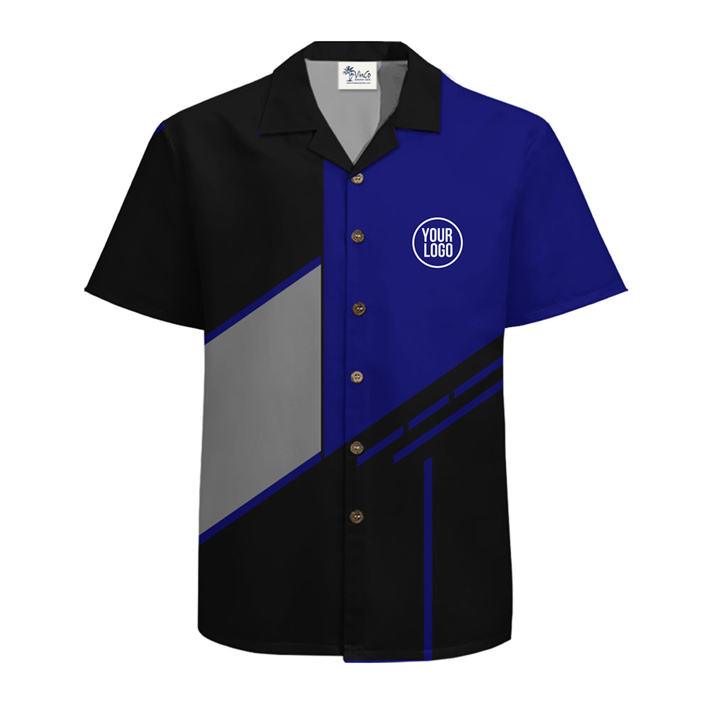 Custom Corporate Hawaiian Shirt with Geometric Style Elements