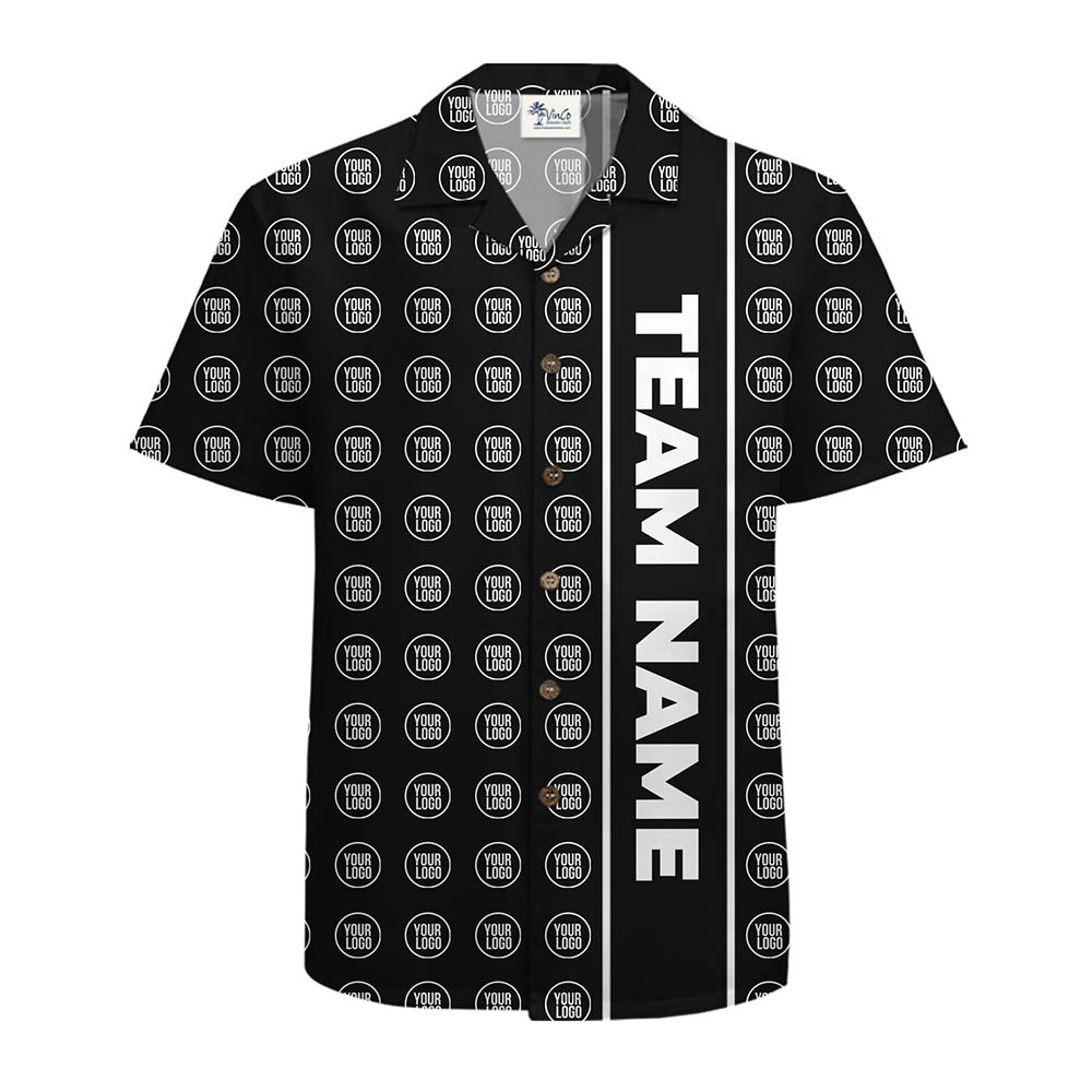 Signature Stripe Custom Logo Team Hawaiian Shirt